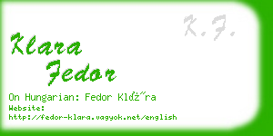 klara fedor business card